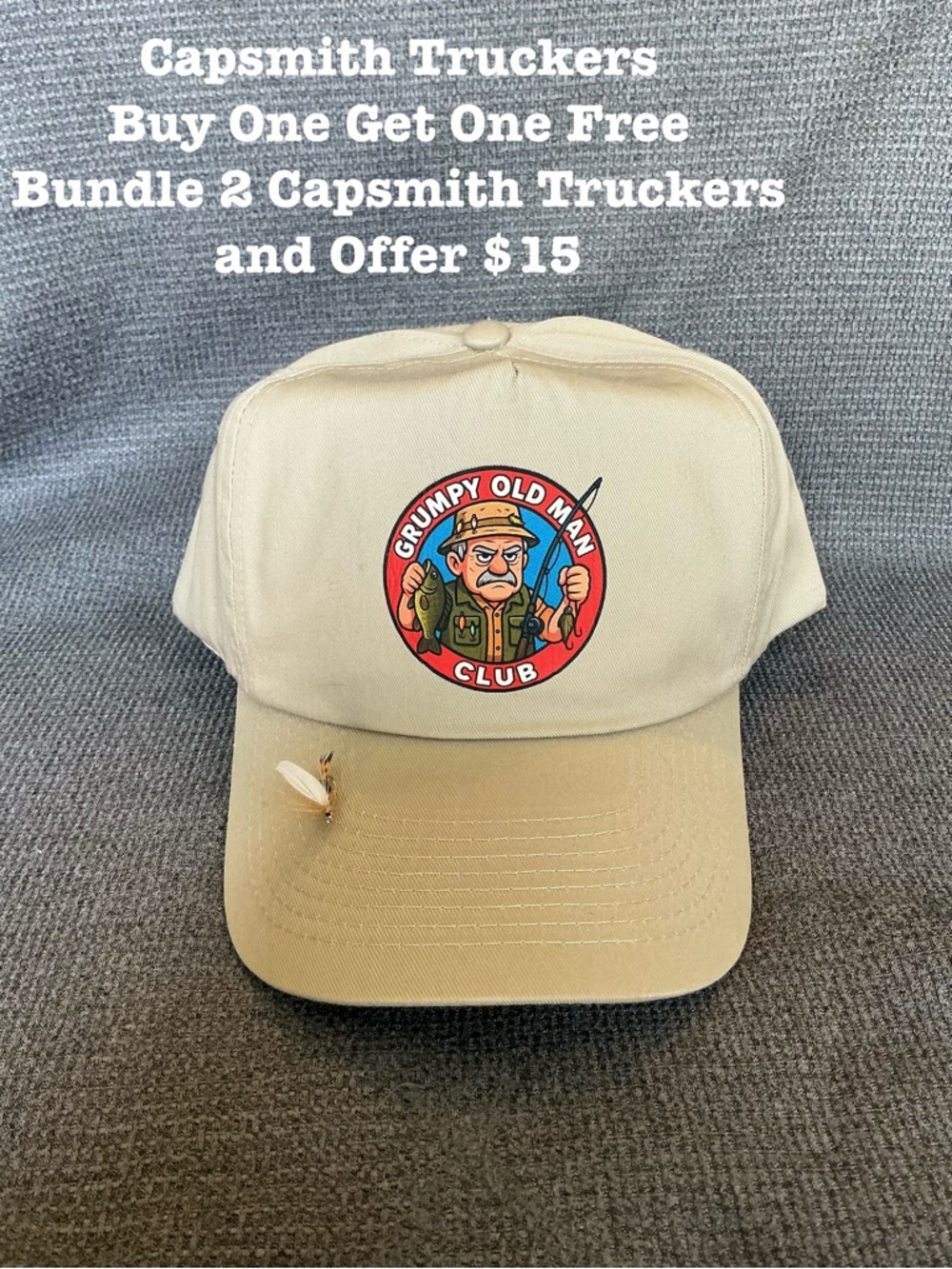 Fishing Hat - Grumpy Old Man Club Fisherman  – Funny Gift for Dad, Grandpa